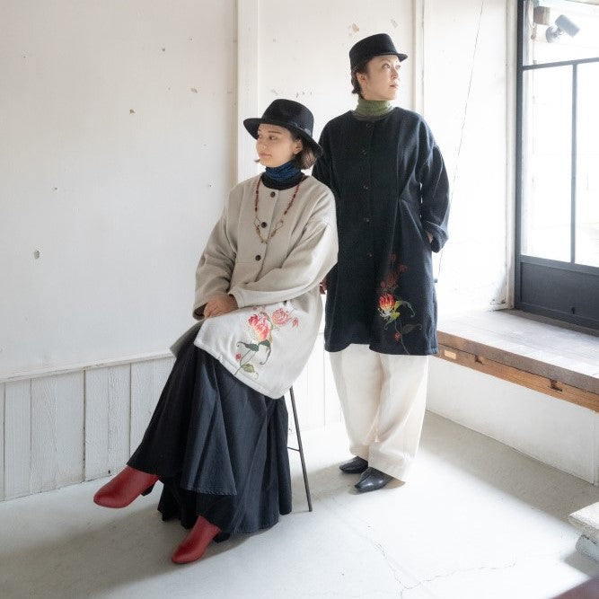 グロリオサタックウールコート