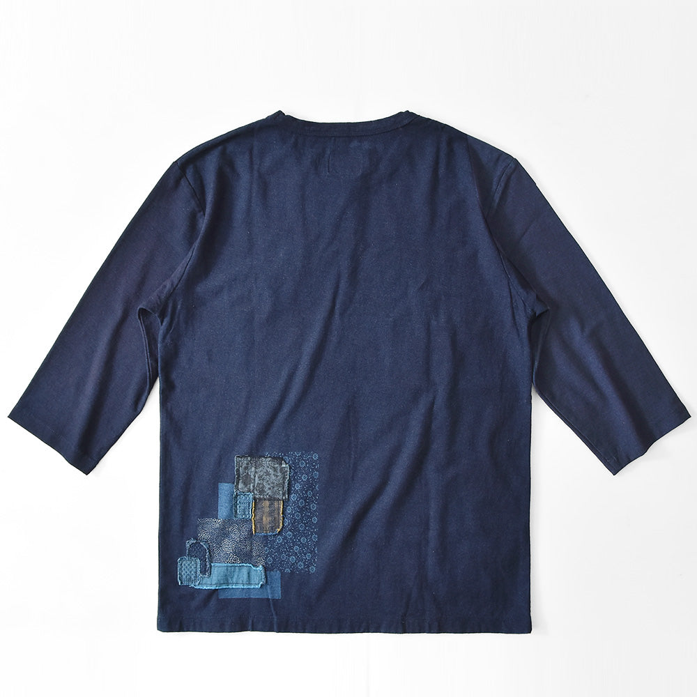 パッチワークリメイク七分袖 Tシャツ