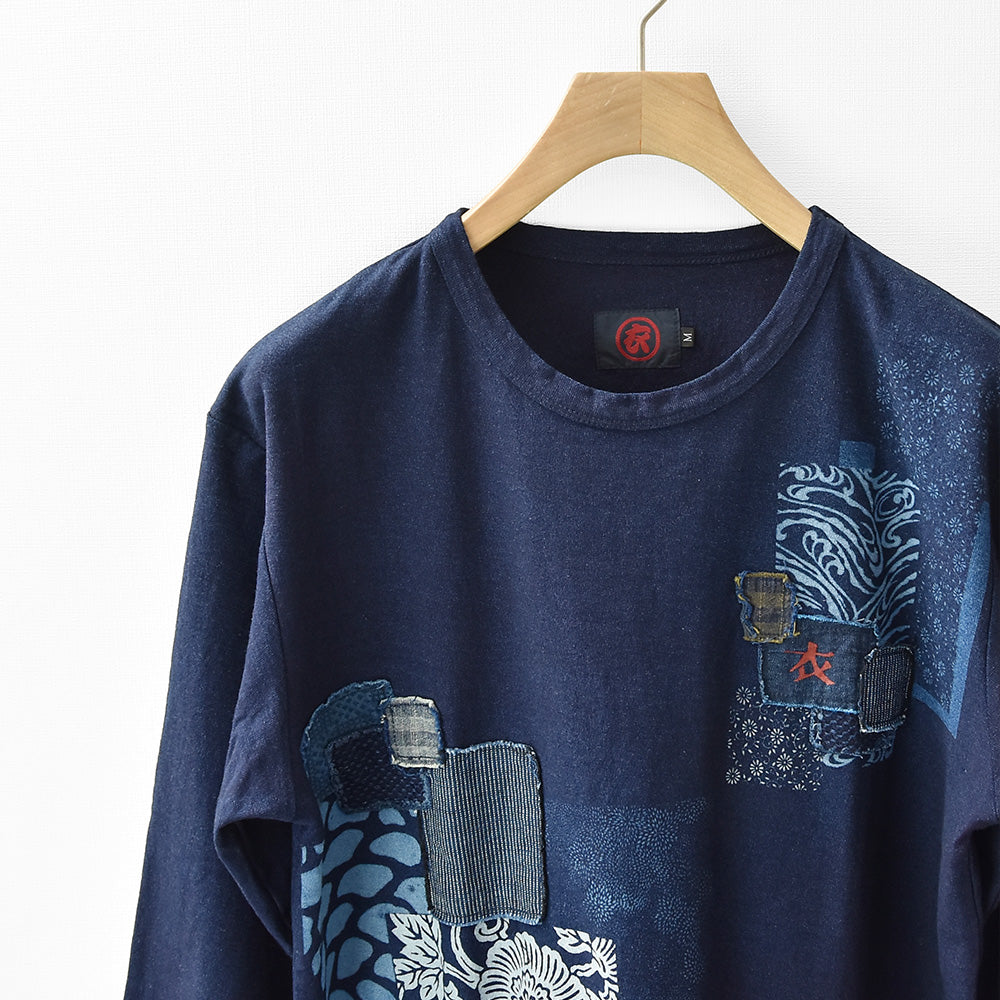 パッチワークリメイク七分袖 Tシャツ