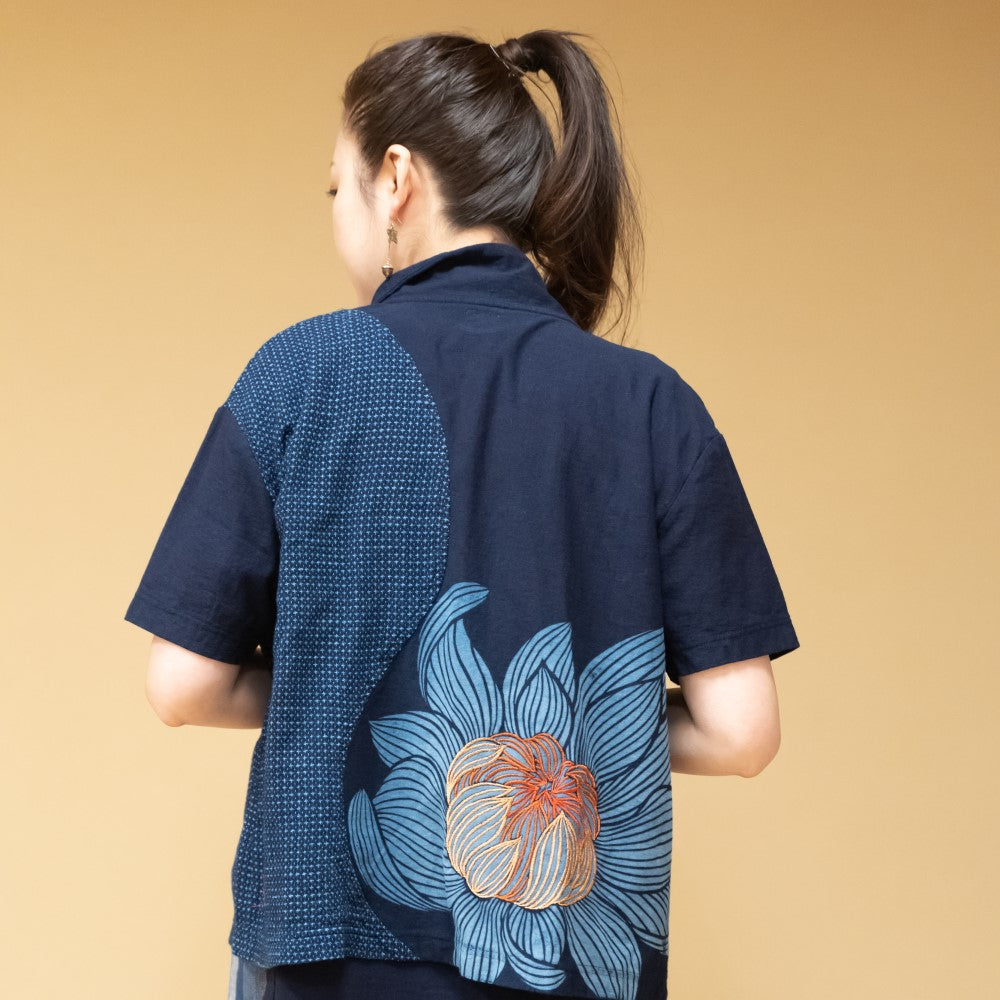 Big Lotus Magatama Indigo Cardigan