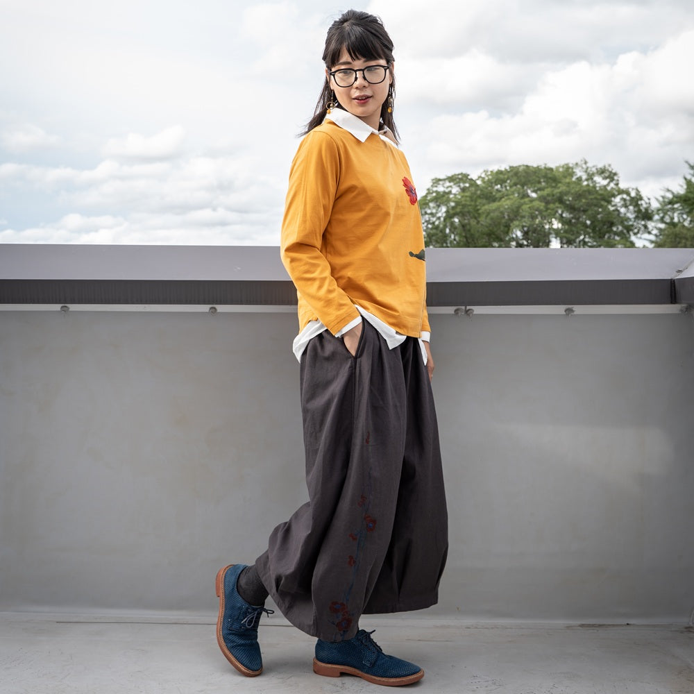 ぼんたん裾タックパンツ