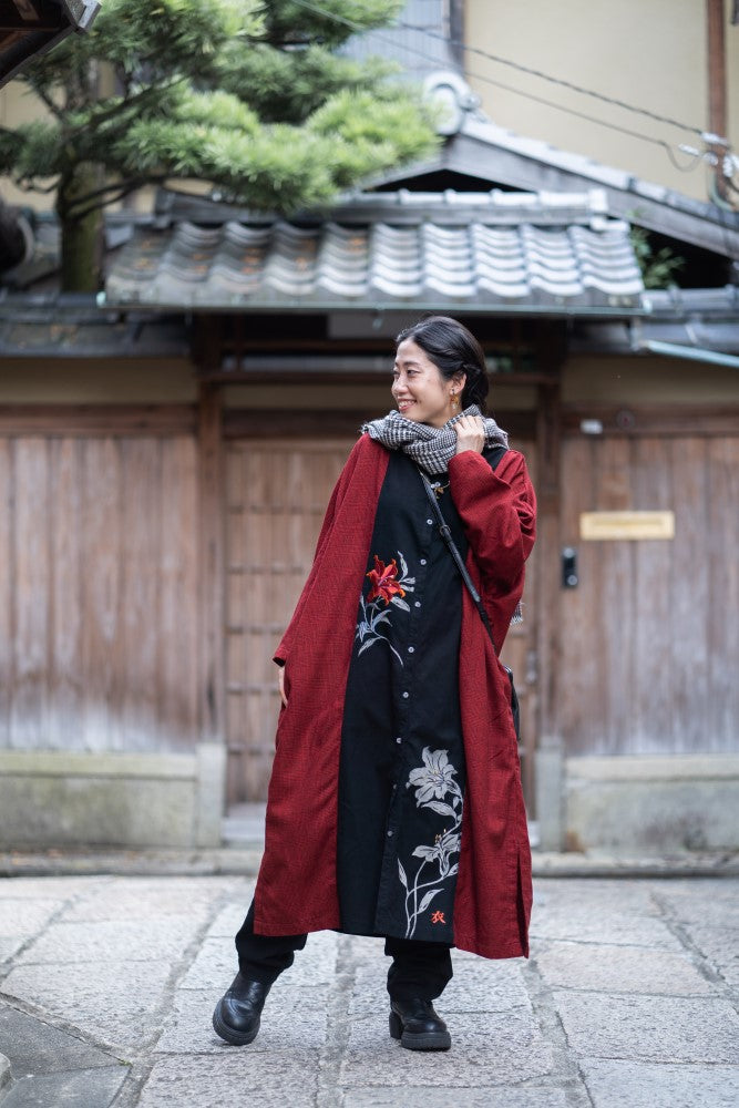 豊かな百合コートワンピース