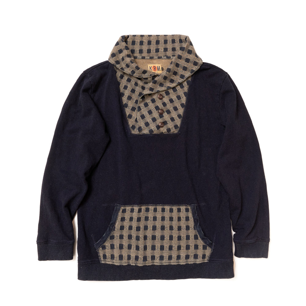 indigo fleece pullover