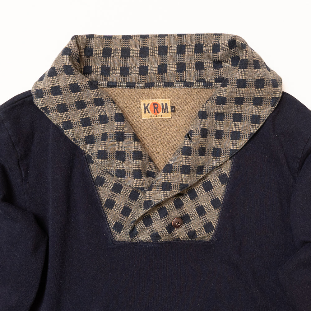 indigo fleece pullover