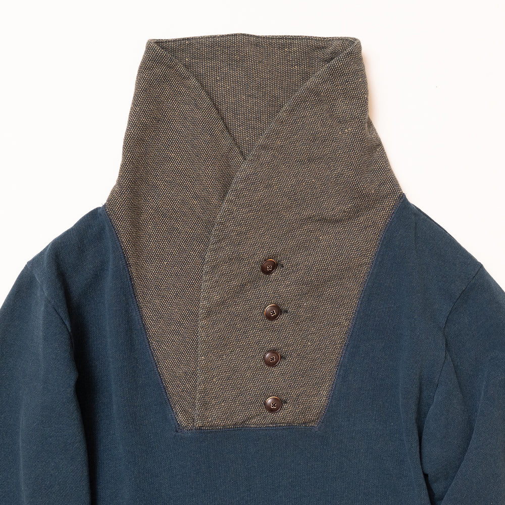 indigo fleece pullover