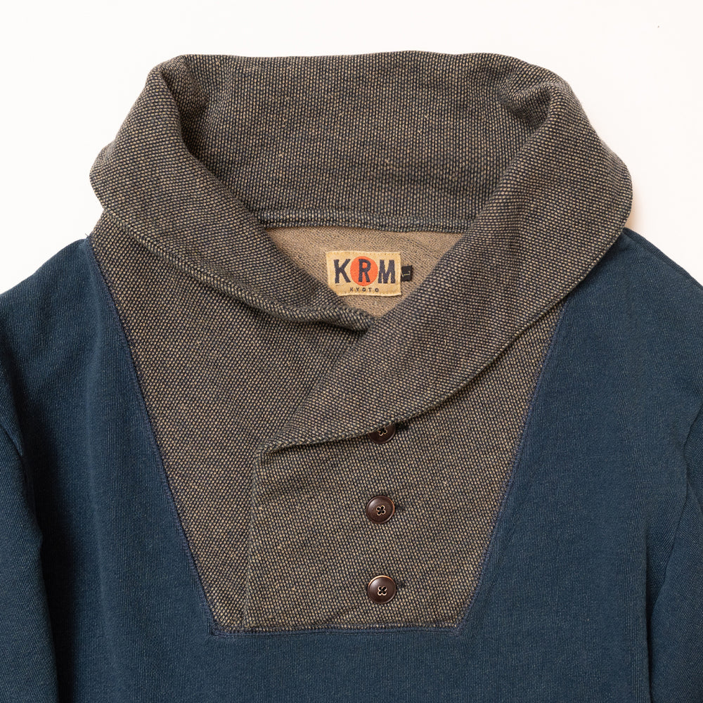 indigo fleece pullover
