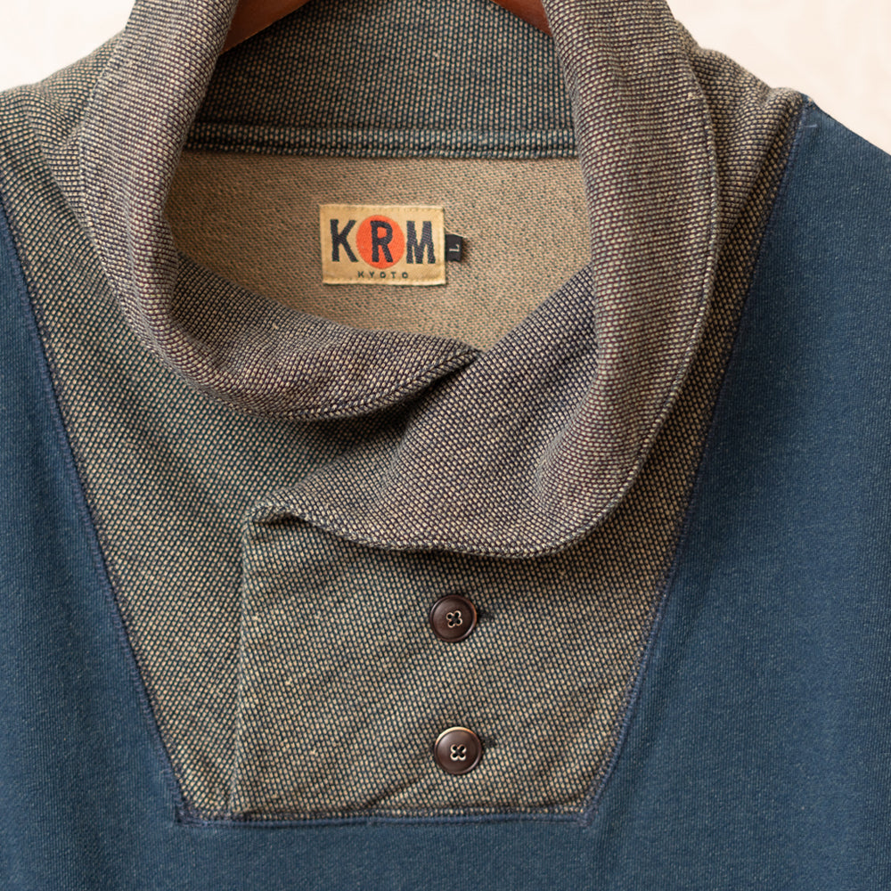 indigo fleece pullover