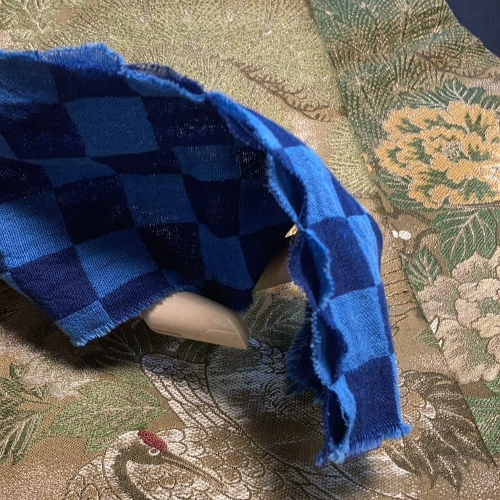 市松梅刺繍長袖シャツ