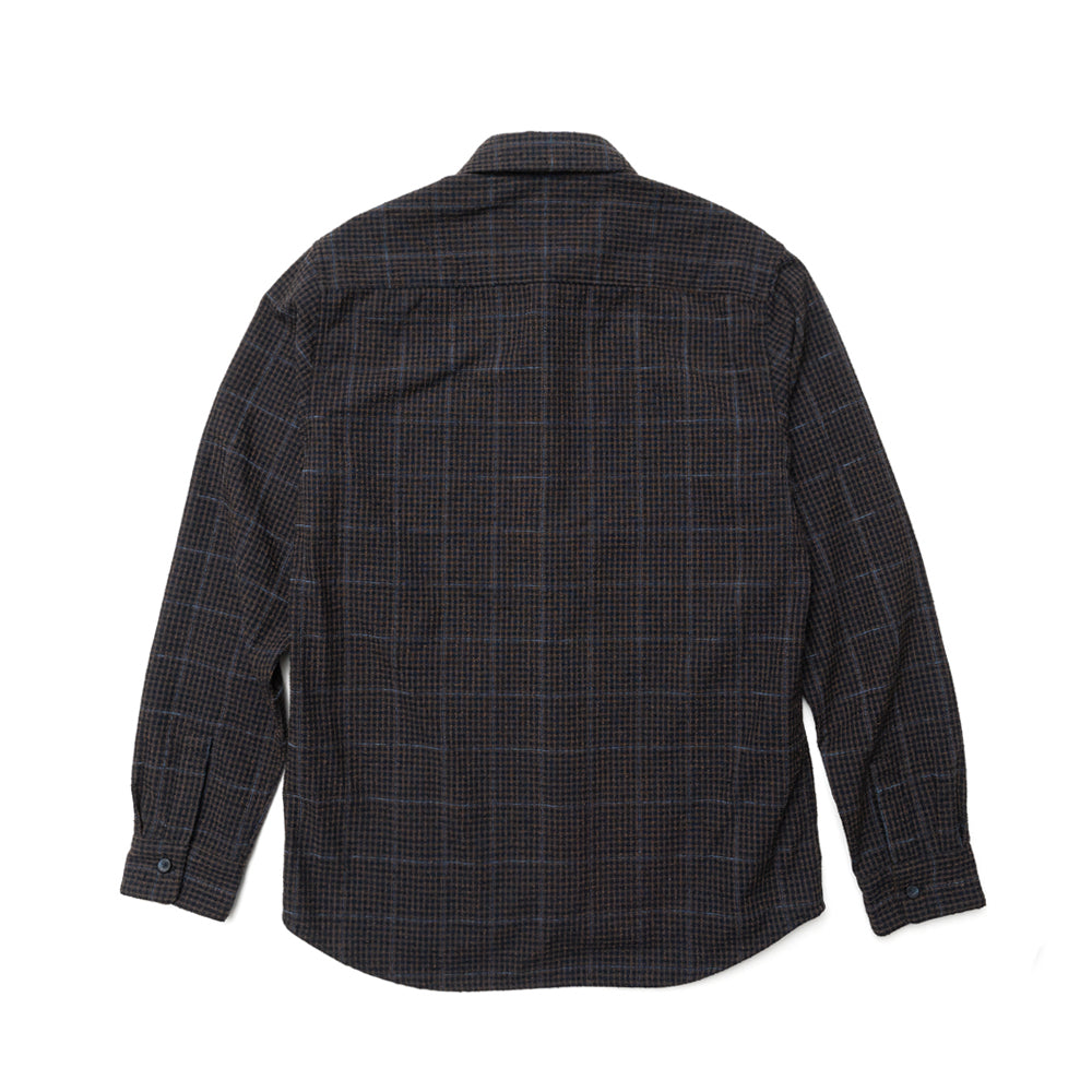 チェックウール 長袖シャツ