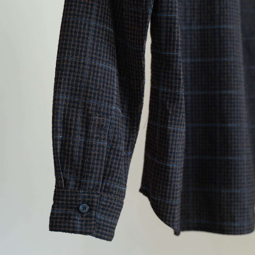 チェックウール 長袖シャツ