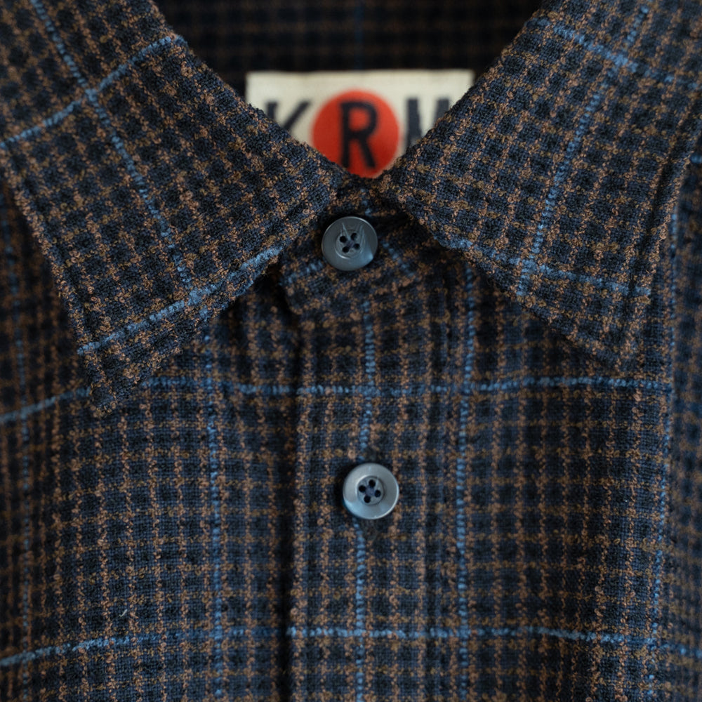 チェックウール 長袖シャツ