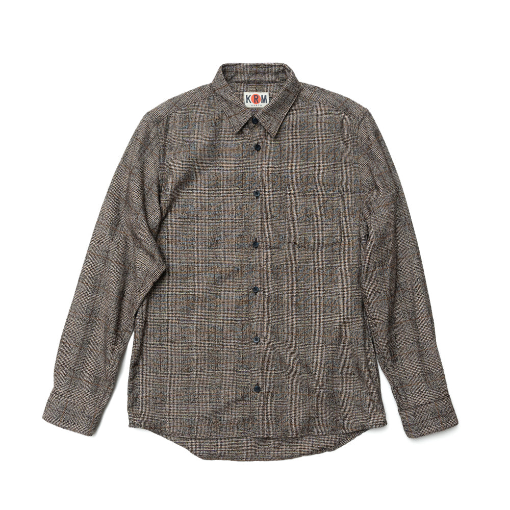 チェックウール 長袖シャツ