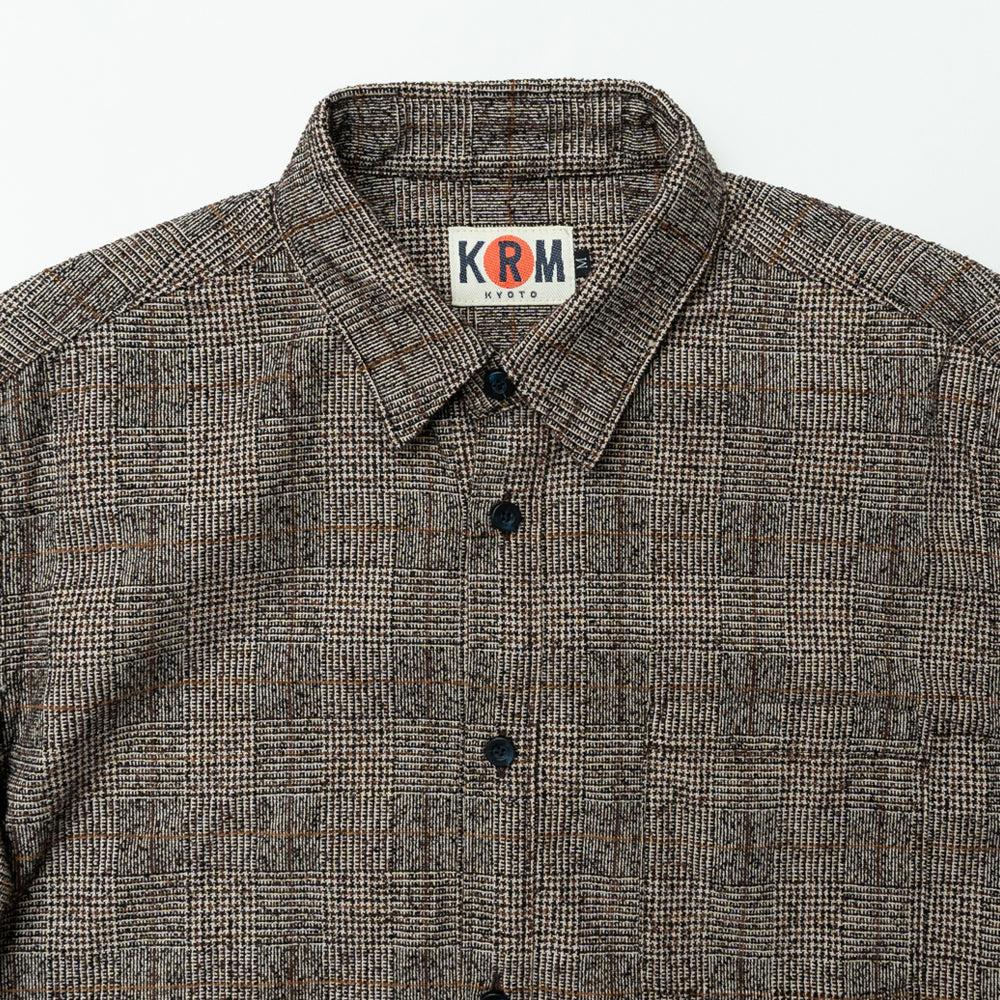 チェックウール 長袖シャツ