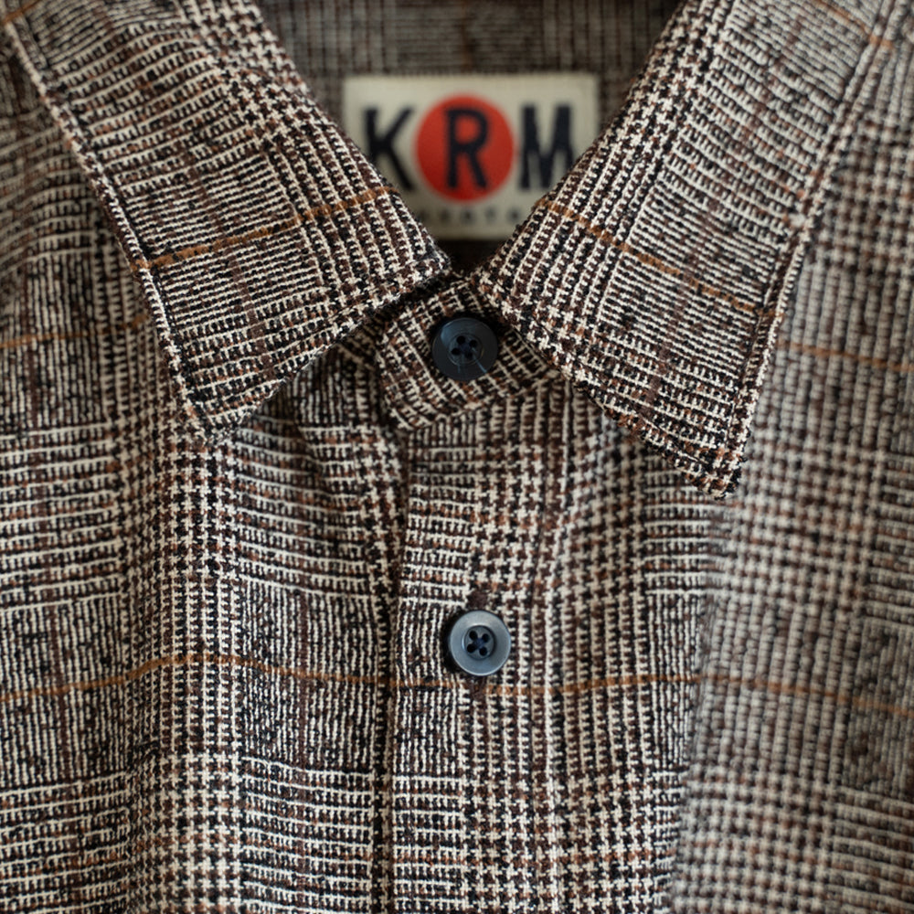 チェックウール 長袖シャツ