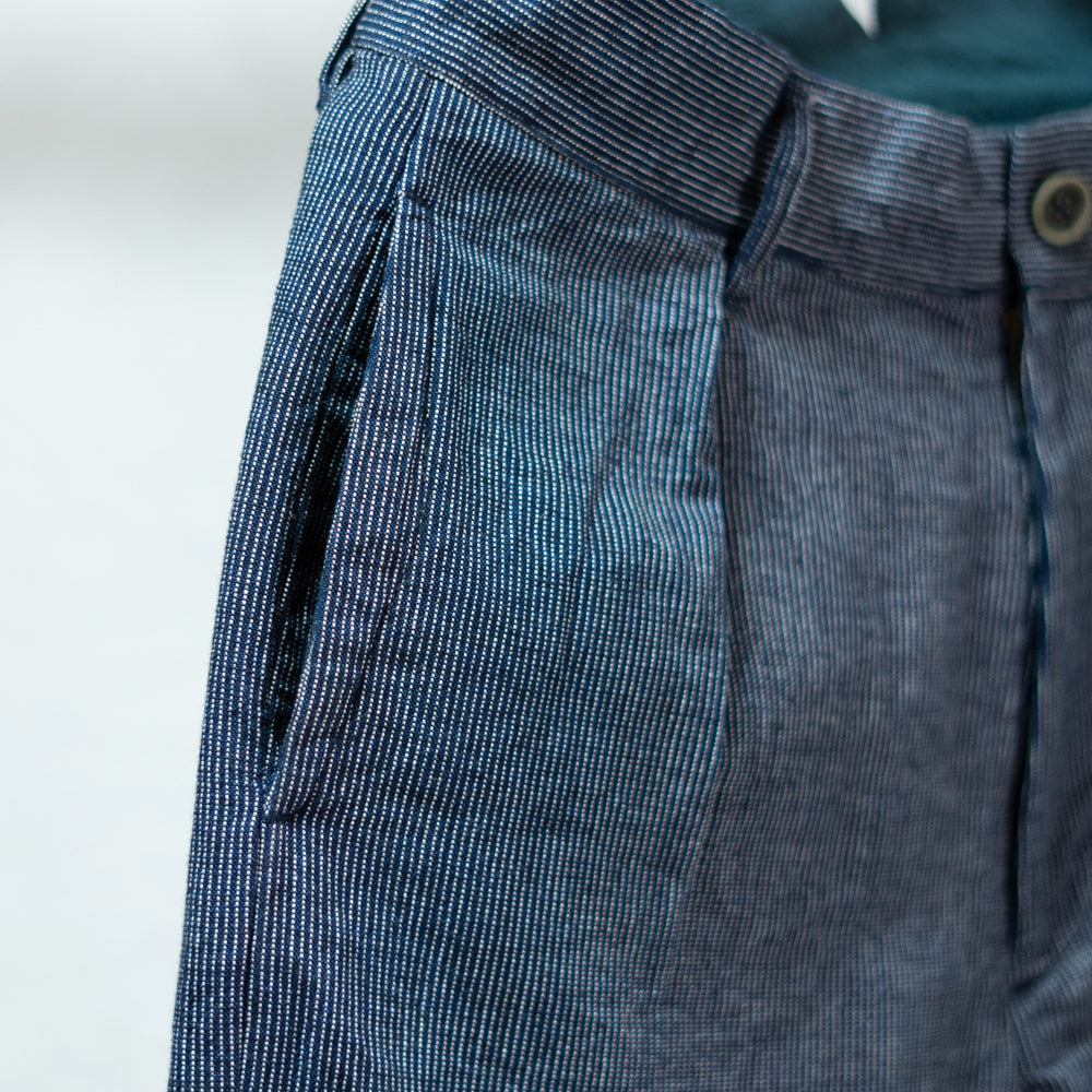 綿麻ストライプパンツ