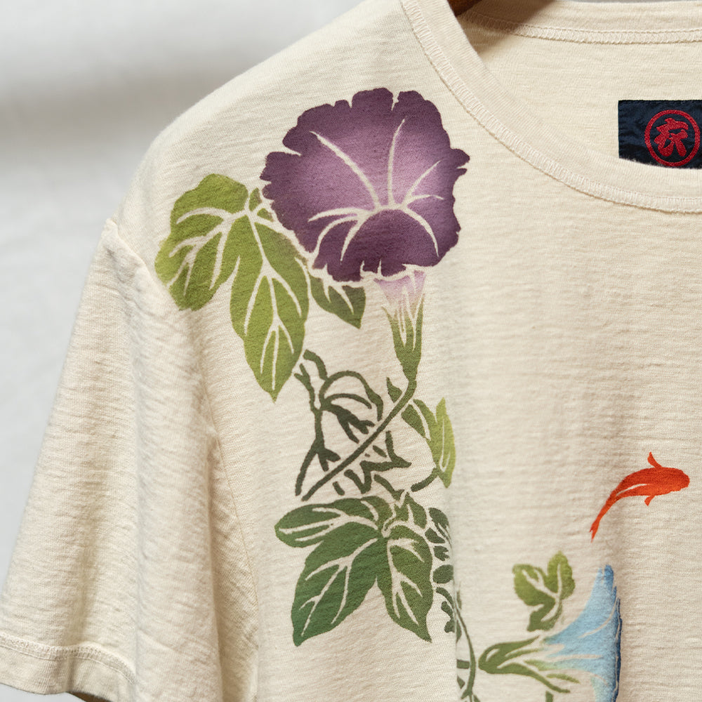 朝顔と和金魚Tシャツ