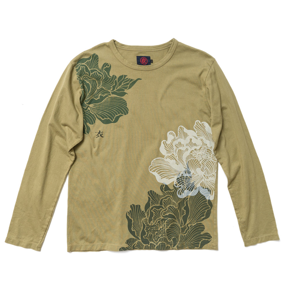 重なる牡丹 ロングTシャツ