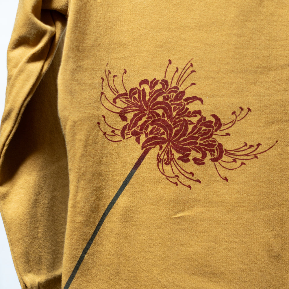 彼岸花ボトルネックロングTシャツ