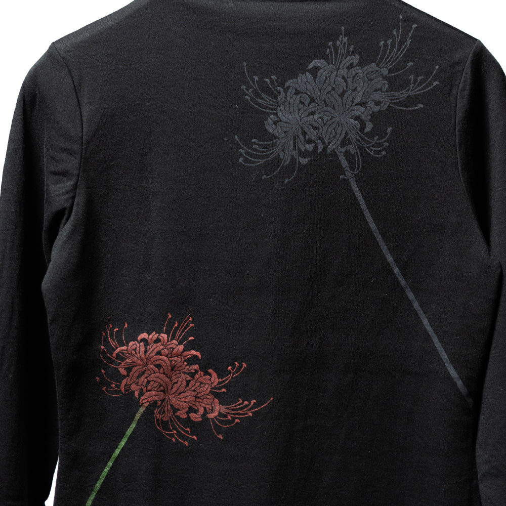 彼岸花ボトルネックロングTシャツ