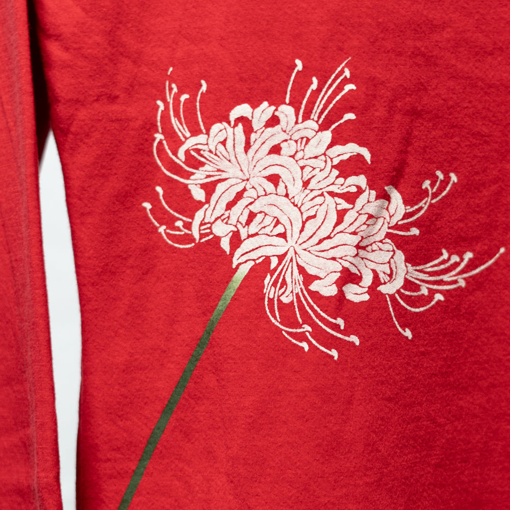 彼岸花ボトルネックロングTシャツ
