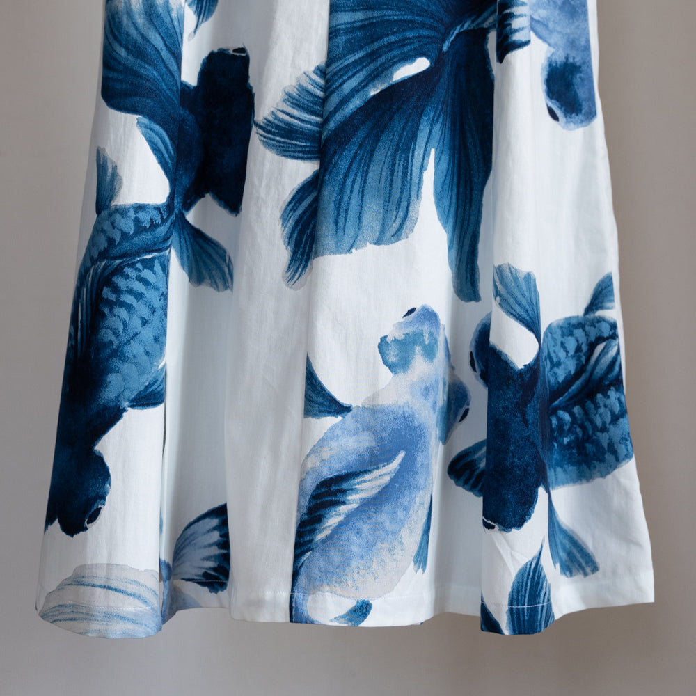 Blue Goldfish Crest Button Dress