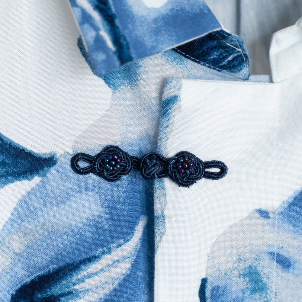 Blue Goldfish Crest Button Dress