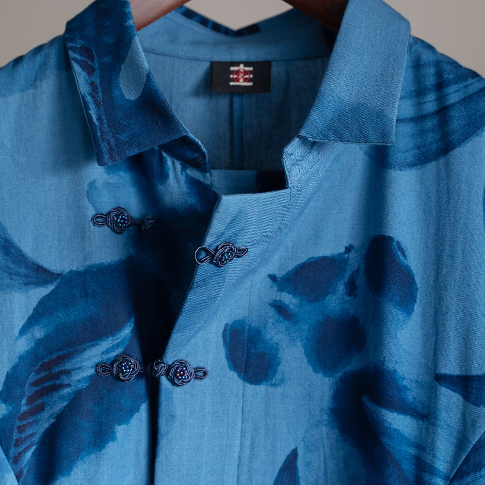 Blue Goldfish Crest Button Dress