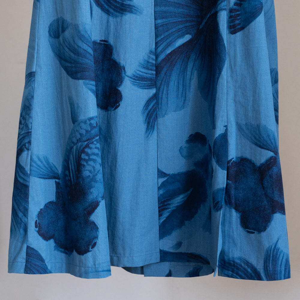 Blue Goldfish Crest Button Dress