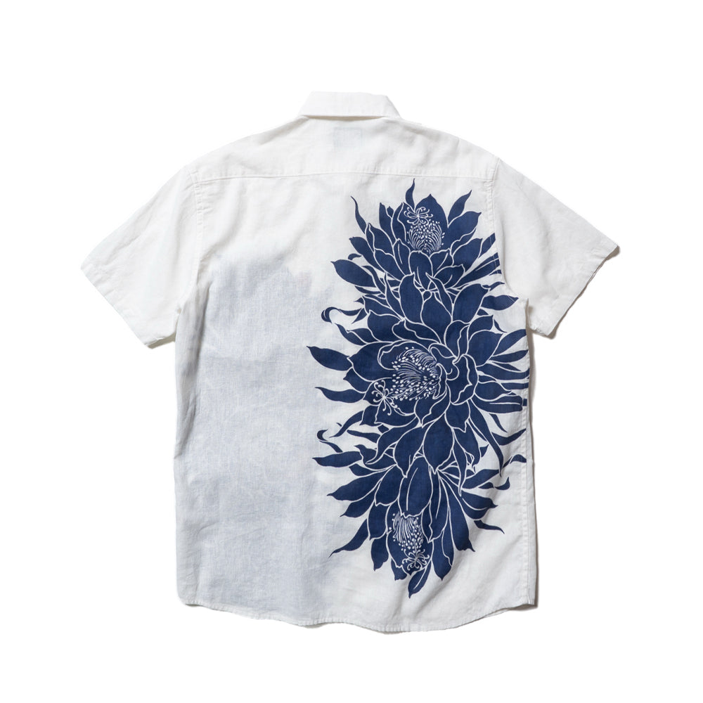 月下美人 綿麻半袖シャツ