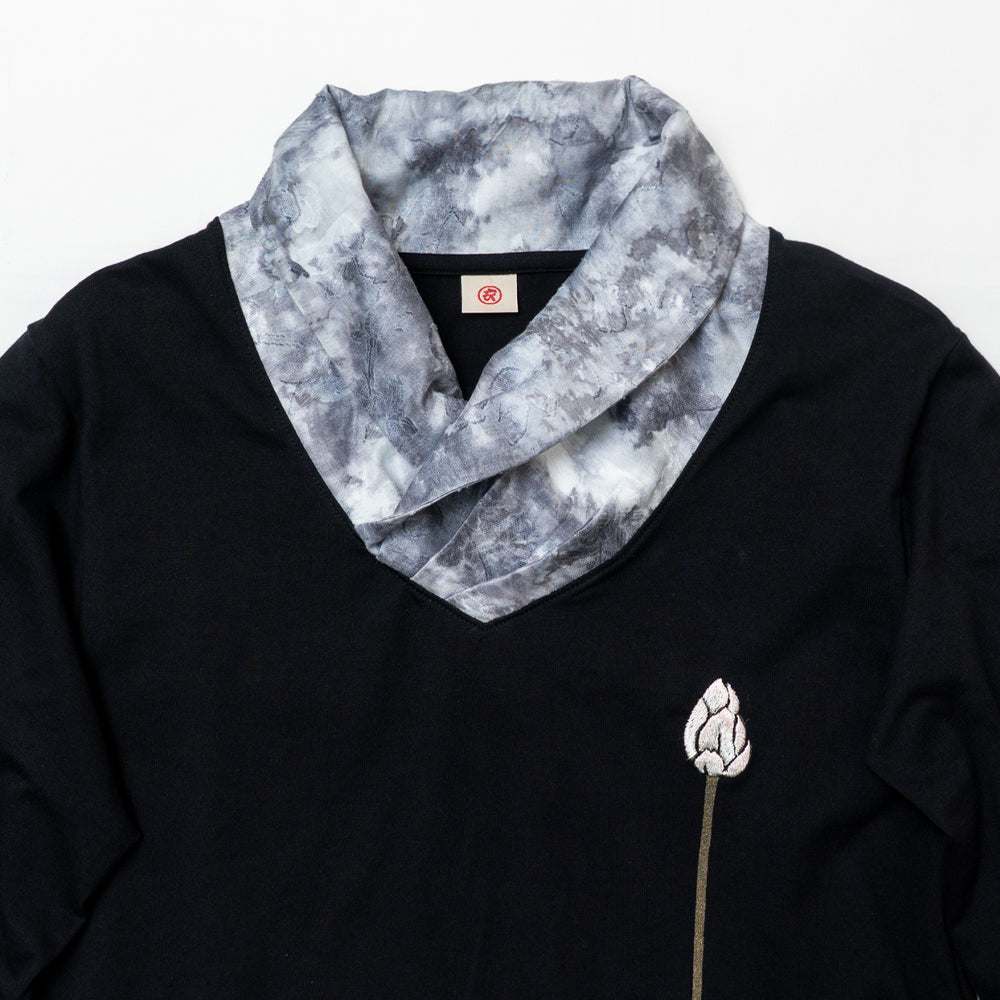 蓮蕾着物衿七分袖 Tシャツ