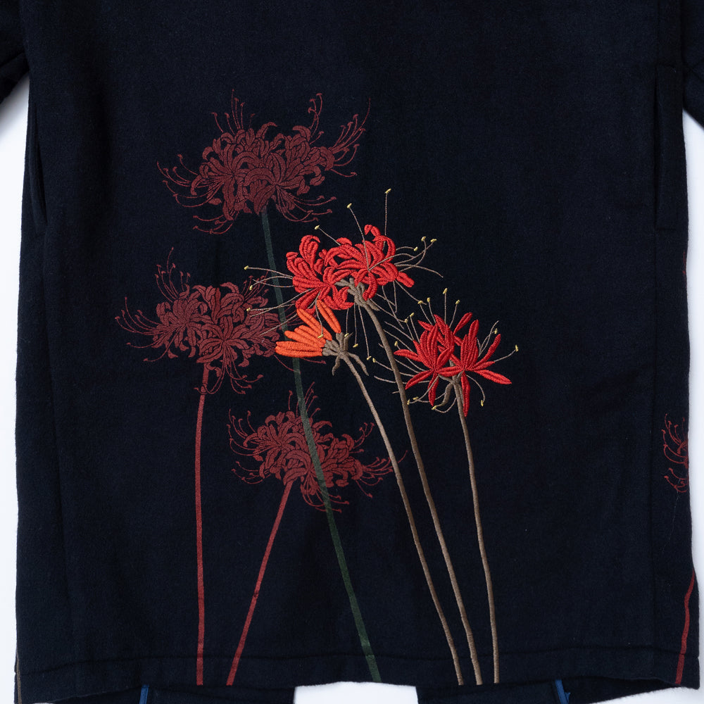 彼岸花着物衿コート