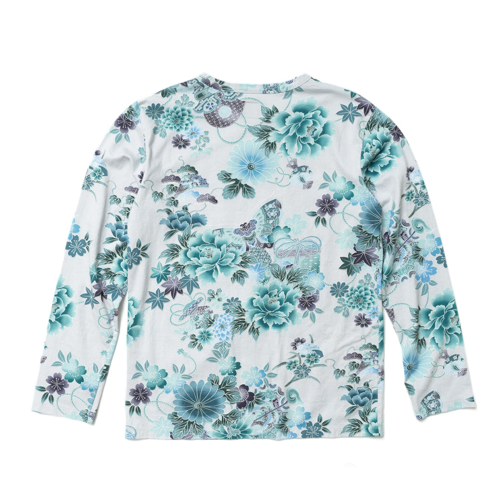 -flowers & butterfly- Long T-shirt