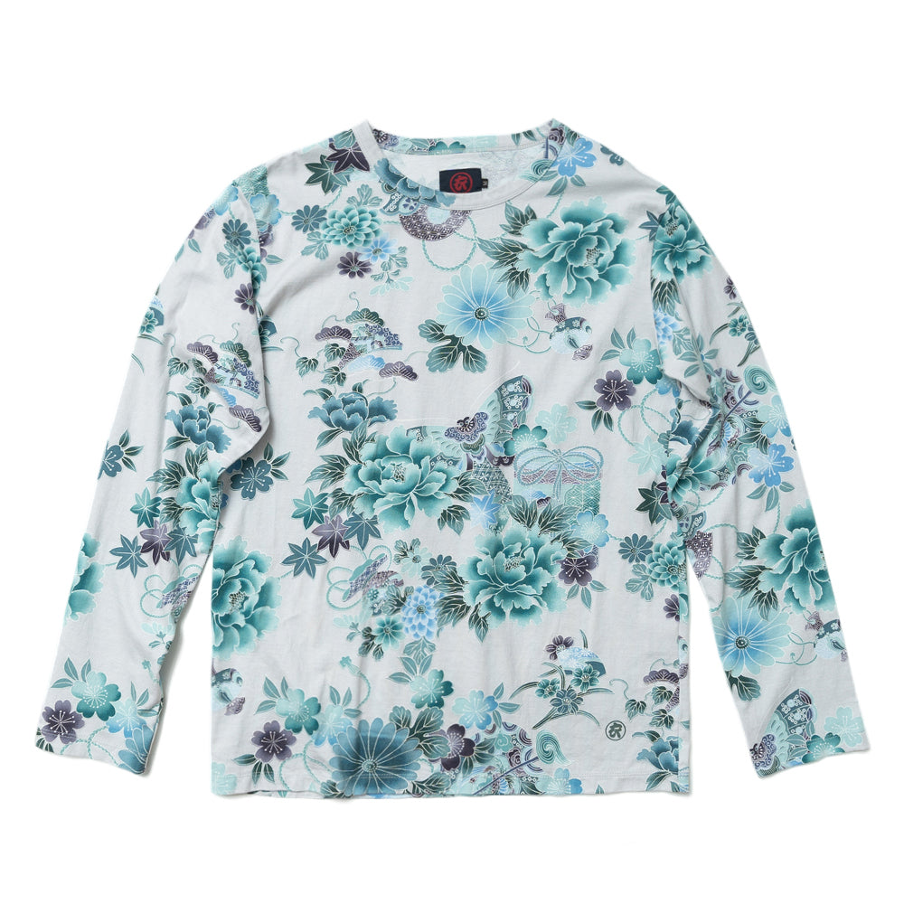 -flowers & butterfly- Long T-shirt
