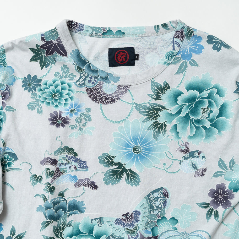 -flowers & butterfly- Long T-shirt