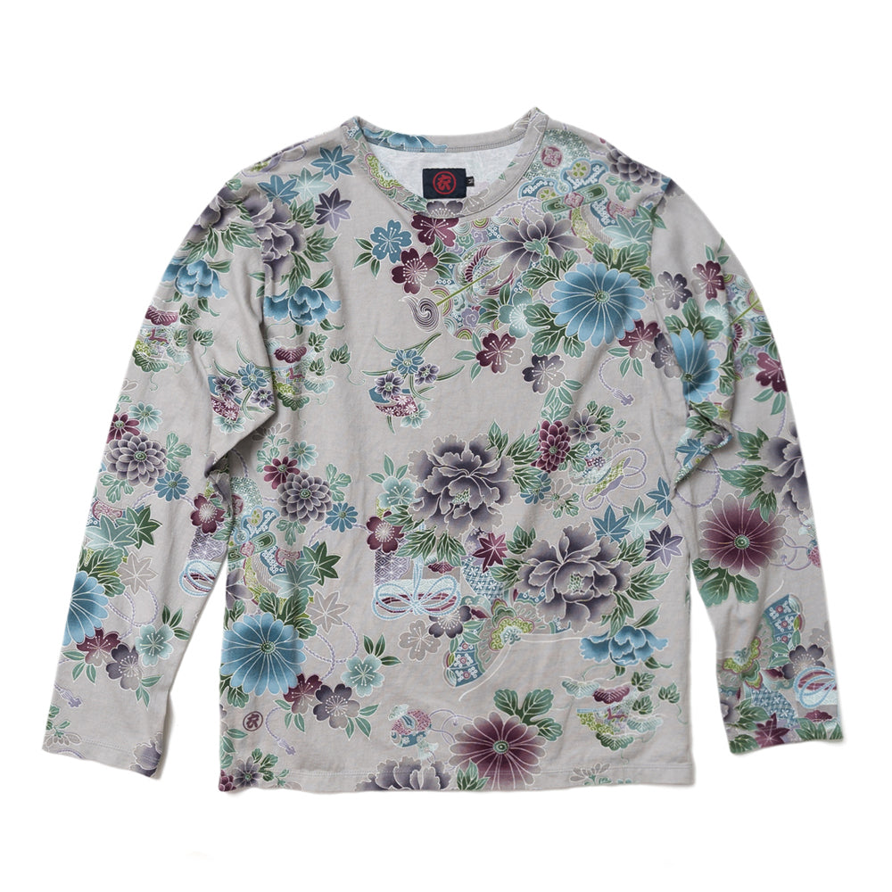 -flowers & butterfly- Long T-shirt