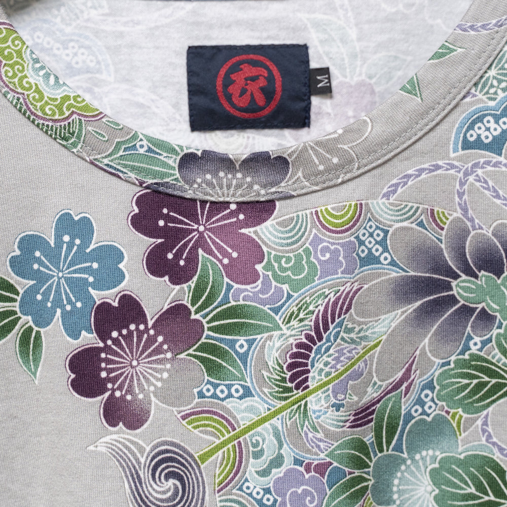 -flowers & butterfly- Long T-shirt