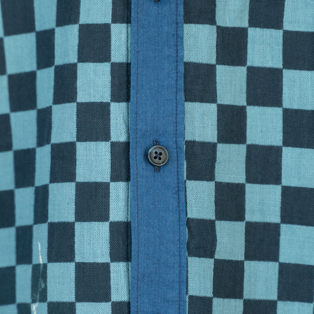 市松梅刺繍長袖シャツ