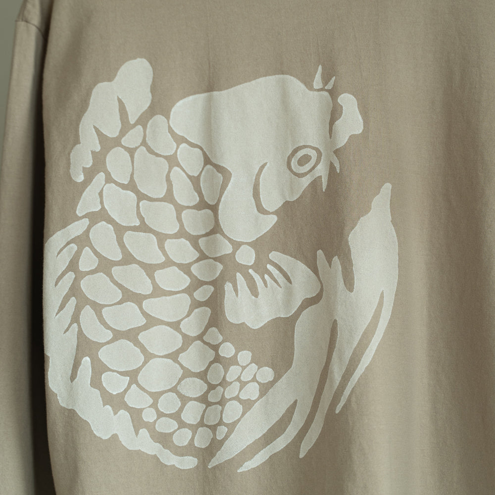 古代鯉重ね着風ロングTシャツ
