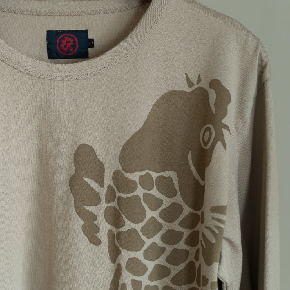 古代鯉重ね着風ロングTシャツ