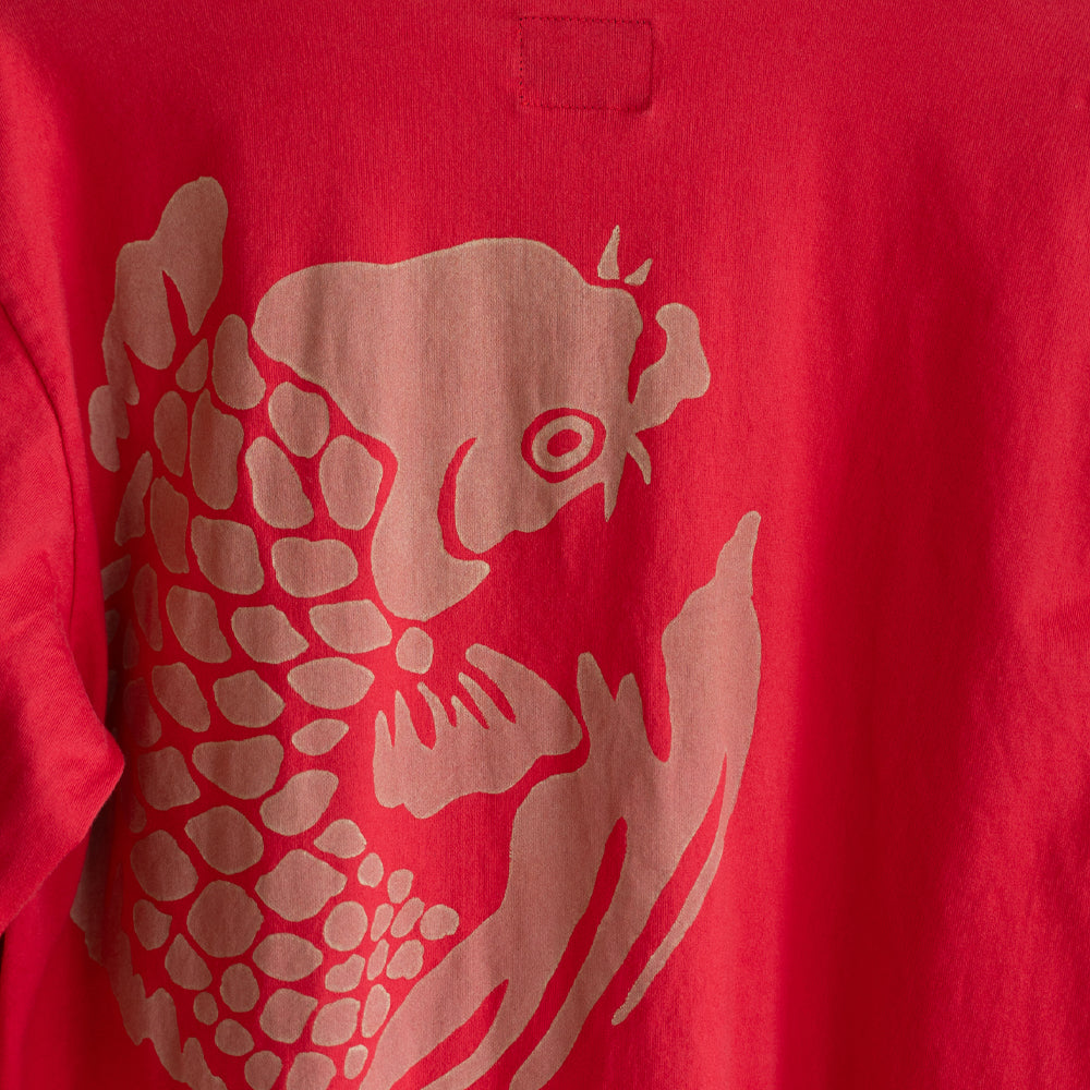 古代鯉重ね着風ロングTシャツ