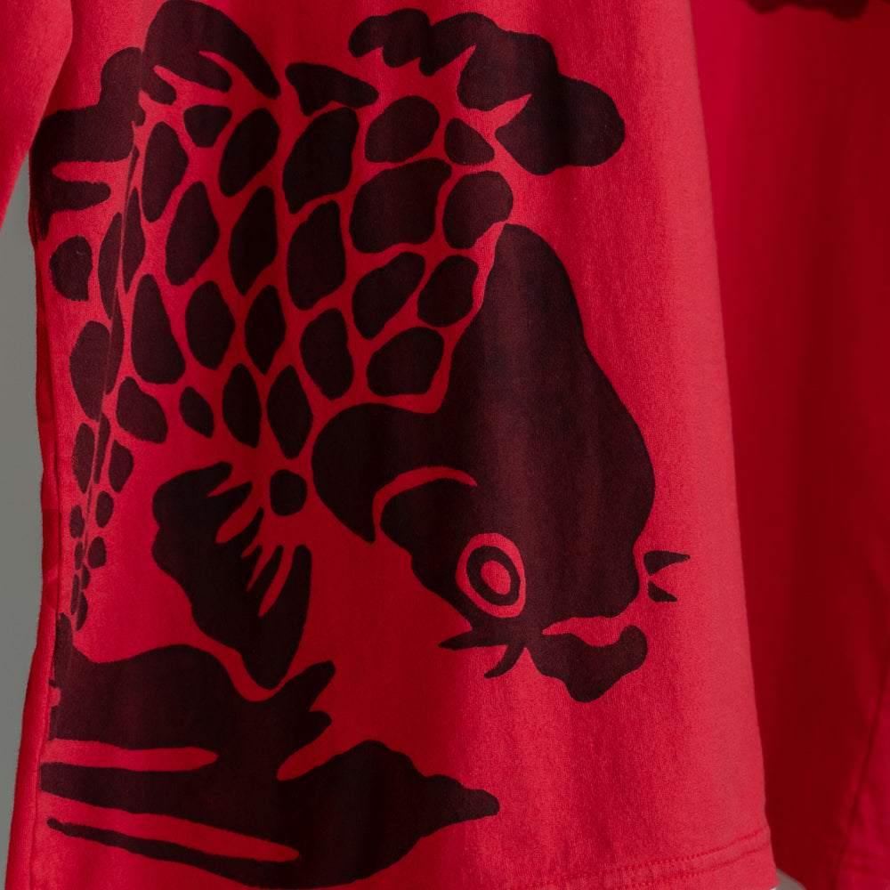 古代鯉重ね着風ロングTシャツ