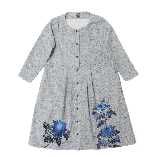 ジャズネップに咲く青い菊ワンピース