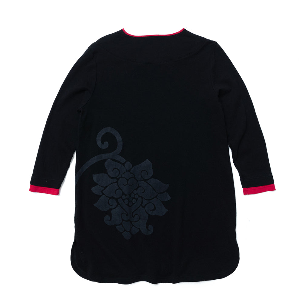 Flower arabesque kimono collar pullover