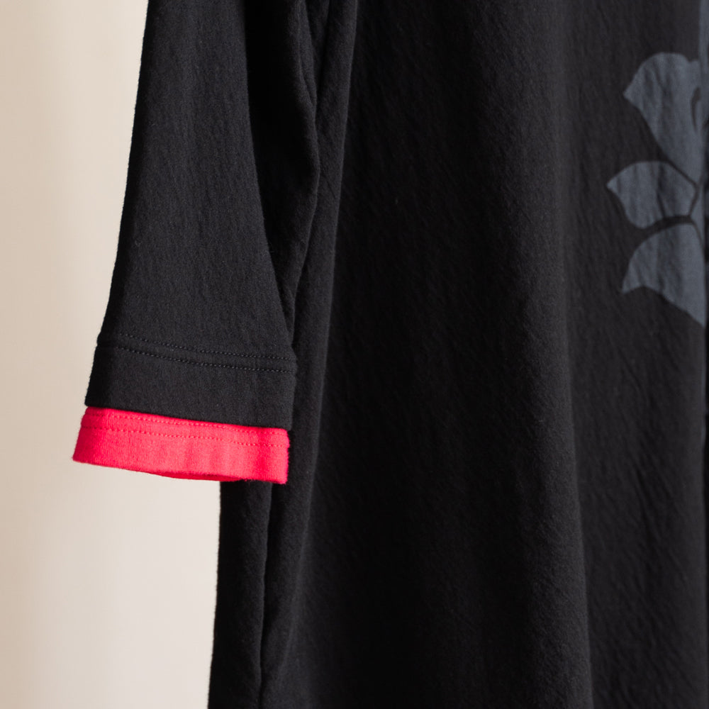 Flower arabesque kimono collar pullover