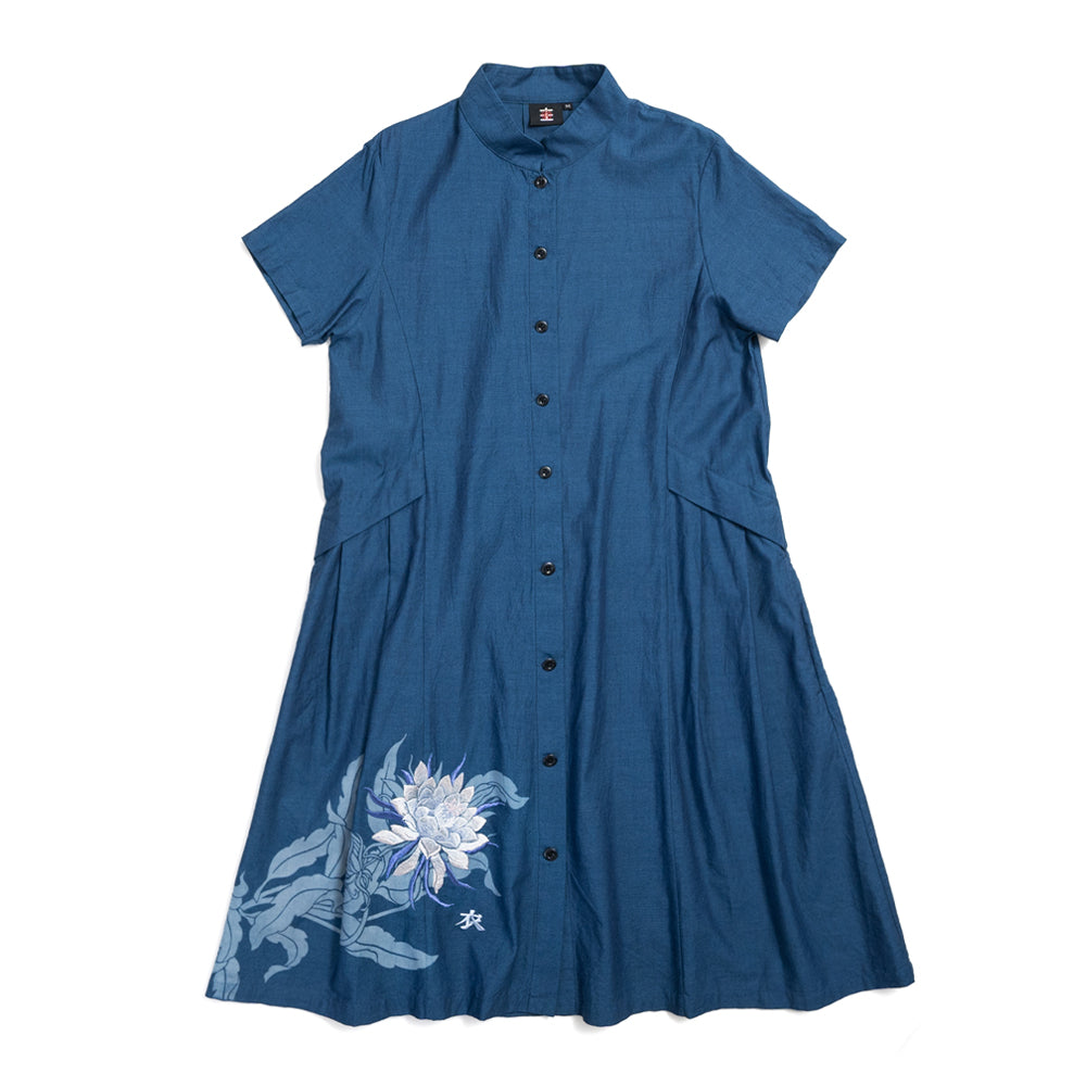 Night-blooming cereus Back Pleated Dress