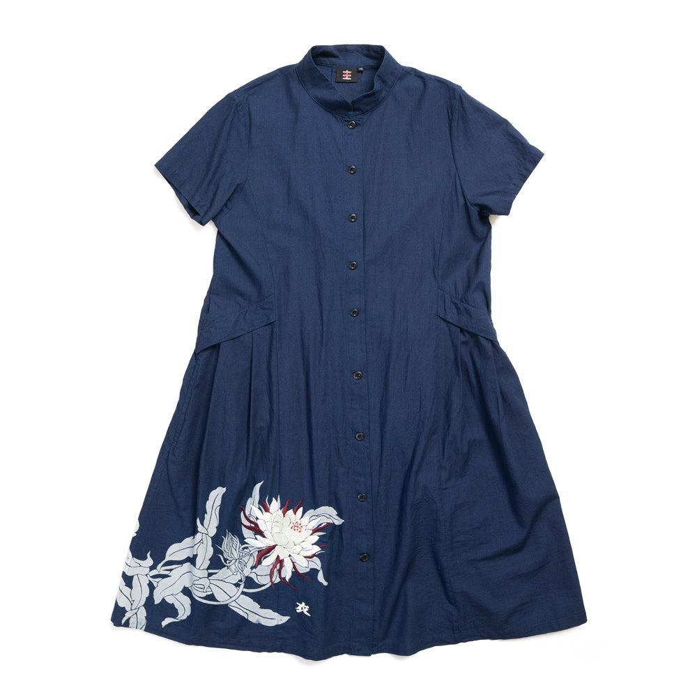 Night-blooming cereus Back Pleated Dress
