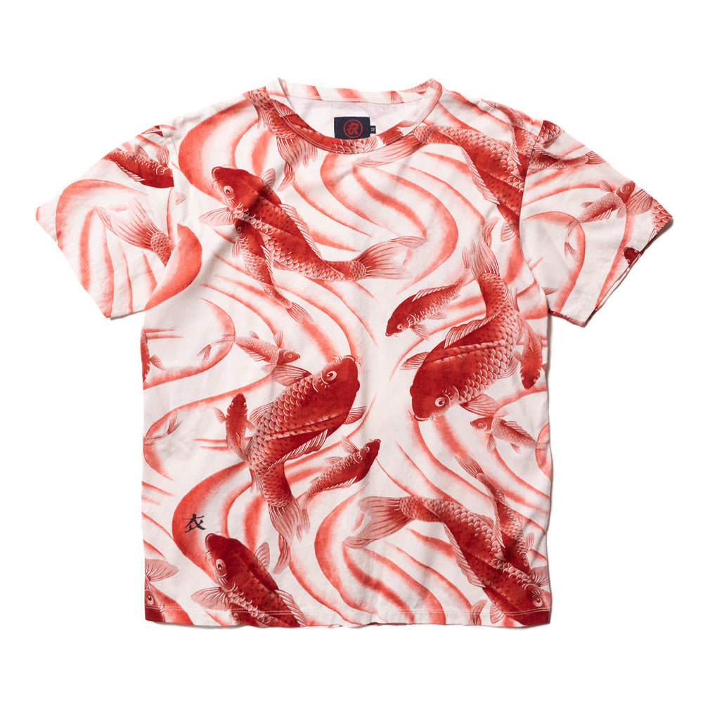Koi fish and water-flow Pattern T-shirt