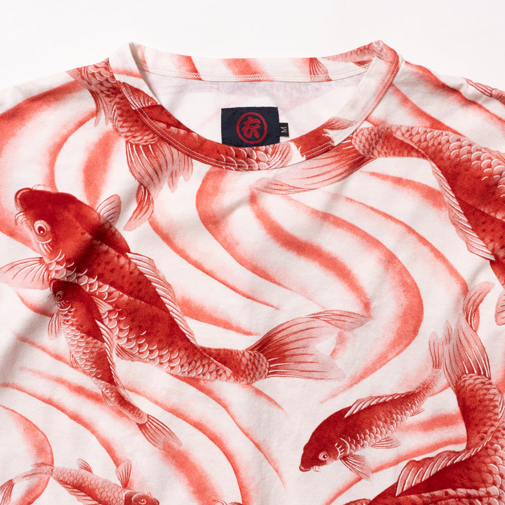 Koi fish and water-flow Pattern T-shirt