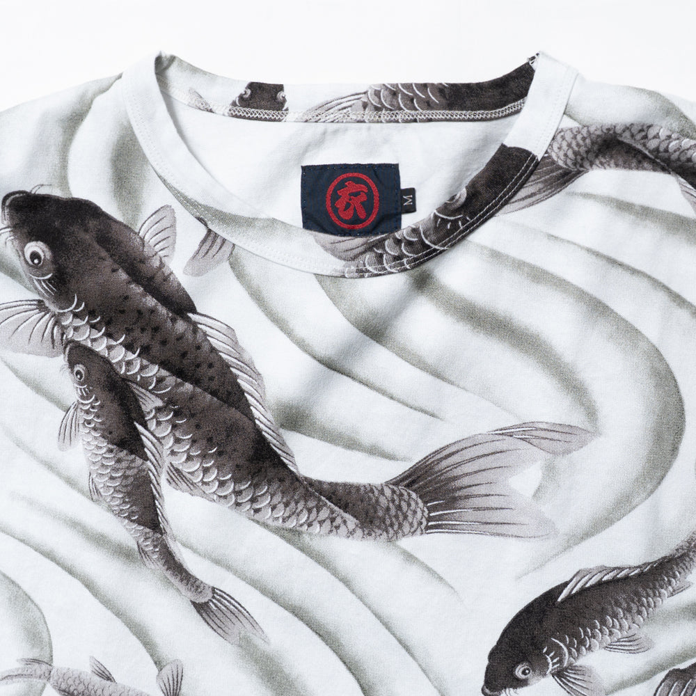 Koi fish and water-flow Pattern T-shirt