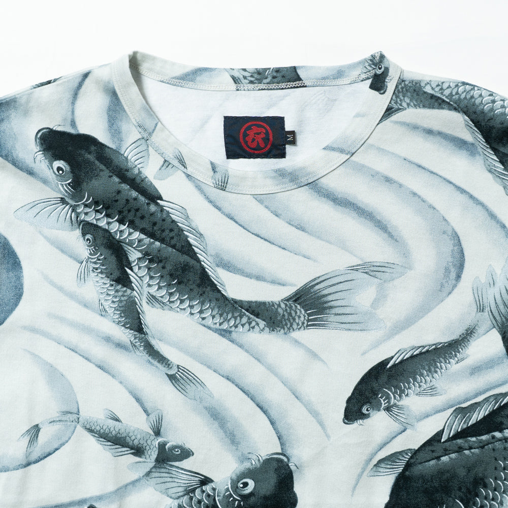 Koi fish and water-flow Pattern T-shirt